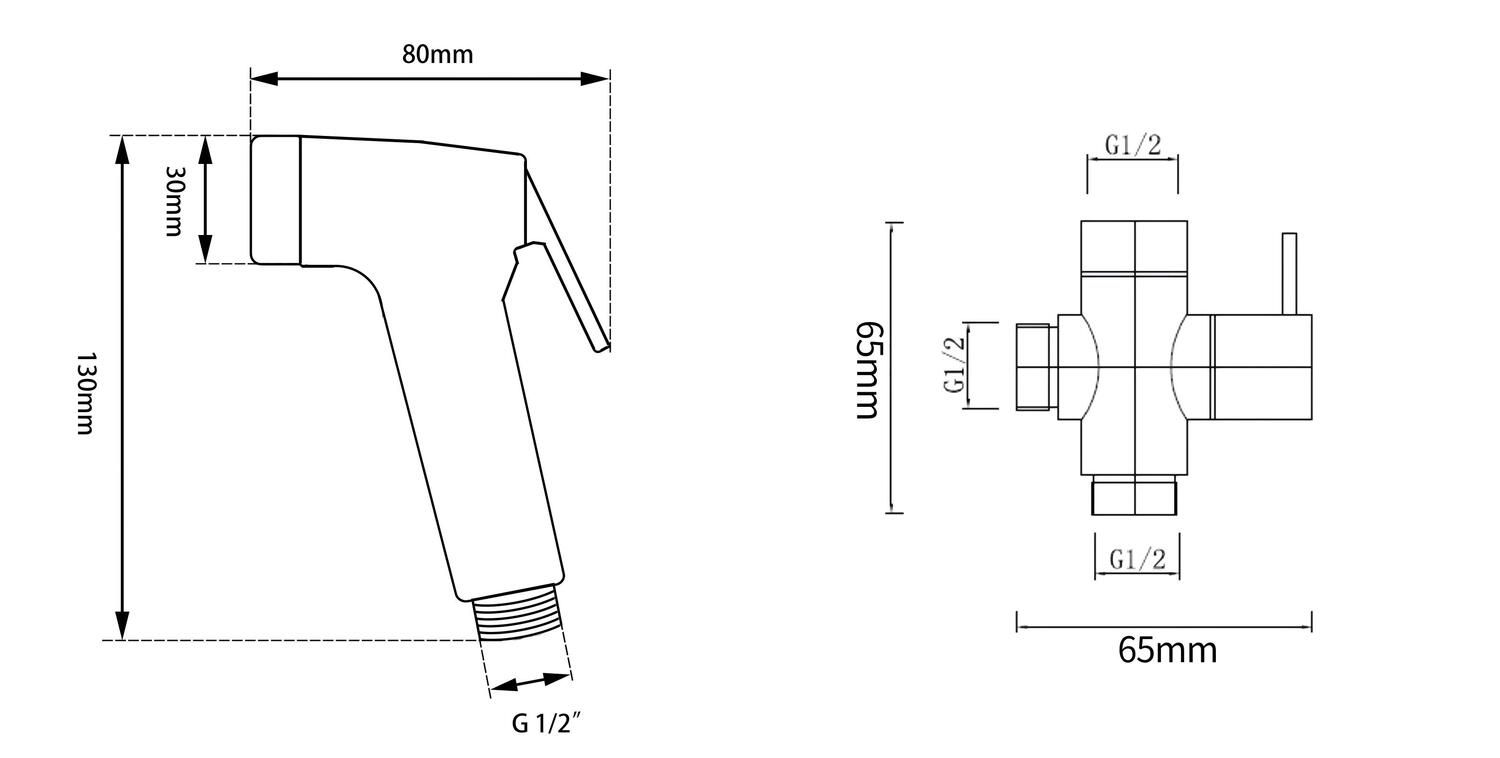Black Toilet Bidet Spray with Diverter