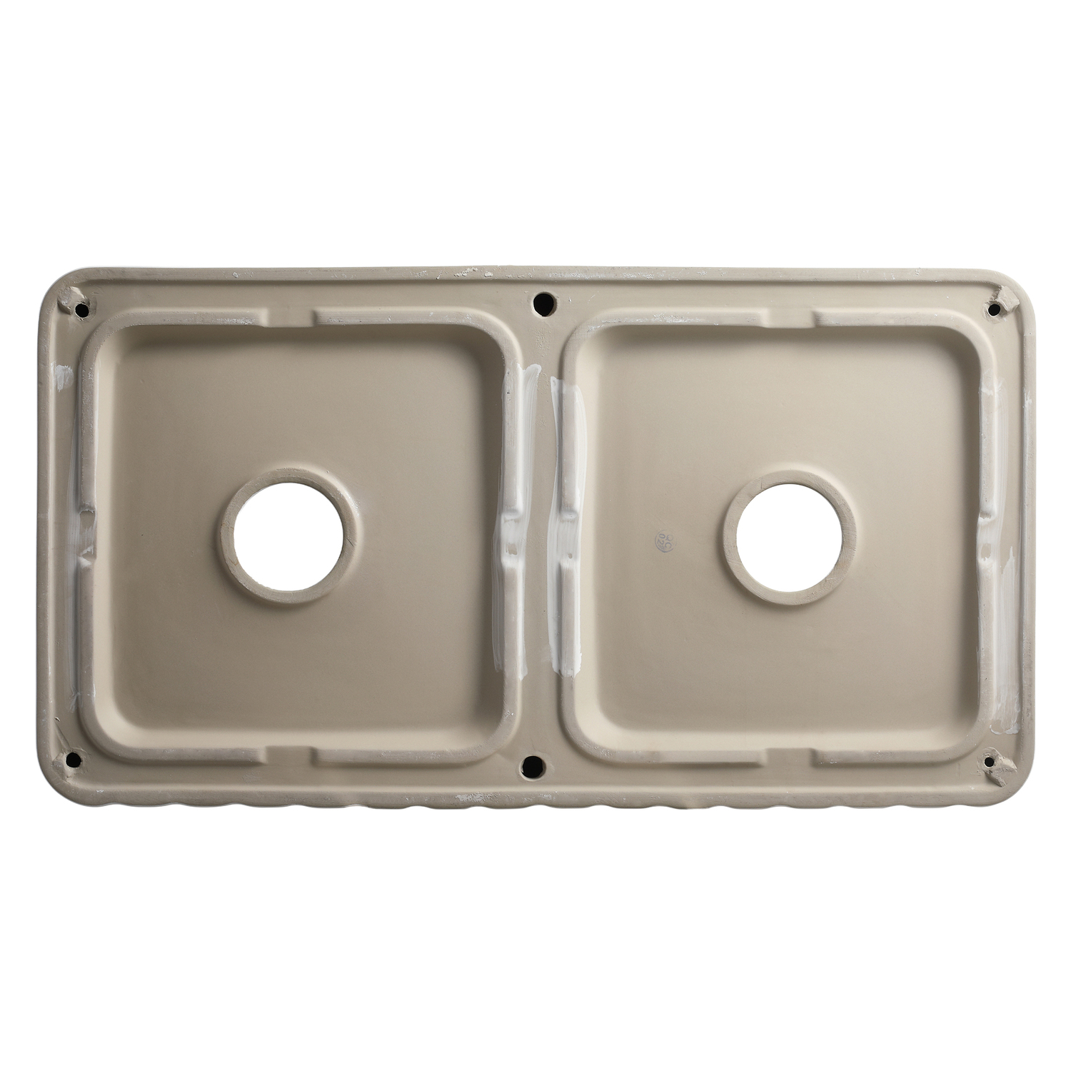 Pierre 838mm Double Fireclay Farmhouse Sink with Strainer Waste
