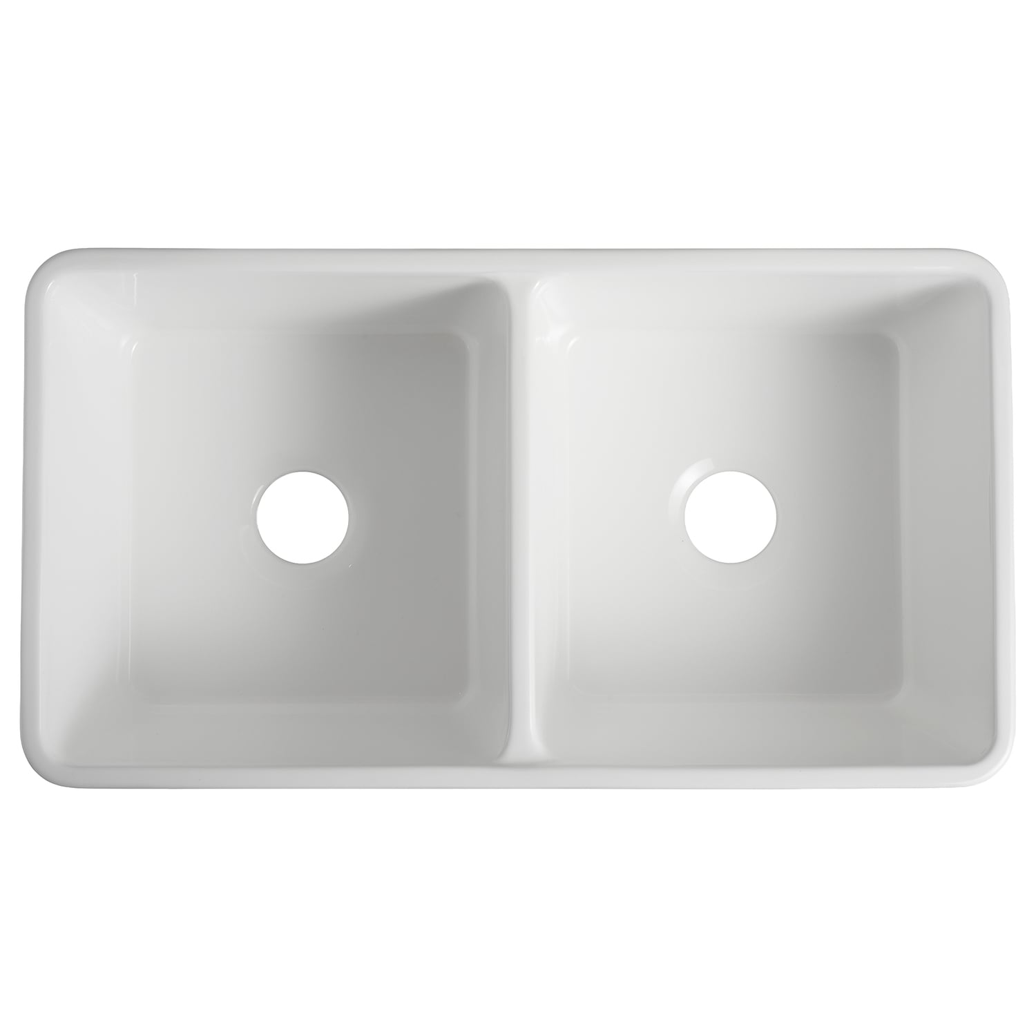 Pierre 838mm Double Fireclay Farmhouse Sink with Strainer Waste