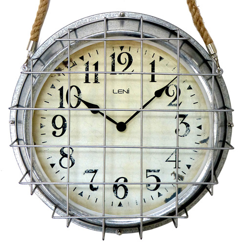 Leni 40cm Leni Galvanised & Rope Outdoor Clock & Reviews Temple & ster