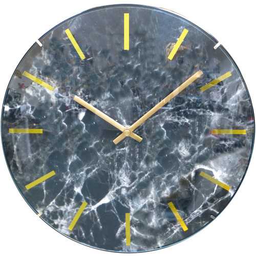 Leni 30cm Leni Marble Look Wall Clock Temple & ster