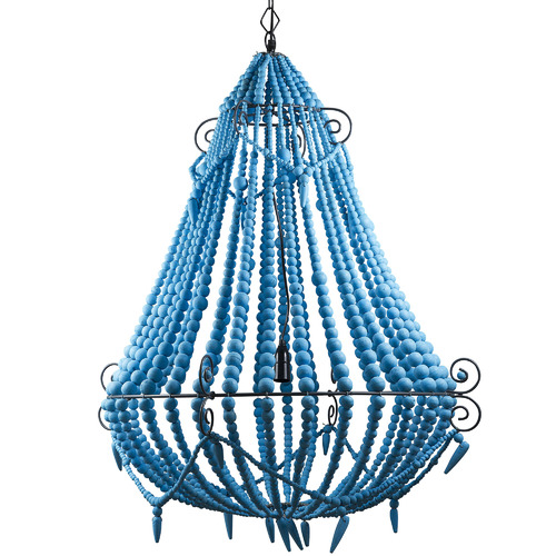 Gola Beaded Wooden Chandelier