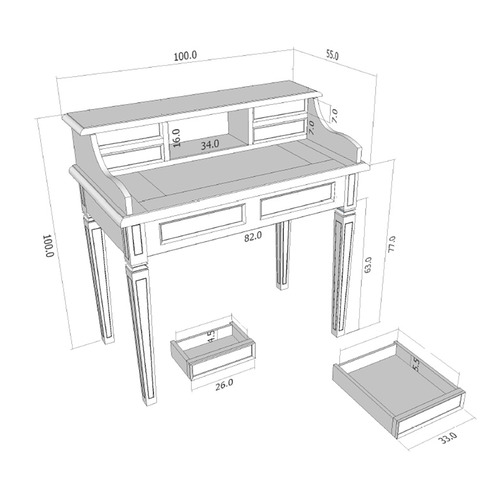 LaVerde Black Larsson Mahogany Writing Desk Temple & ster