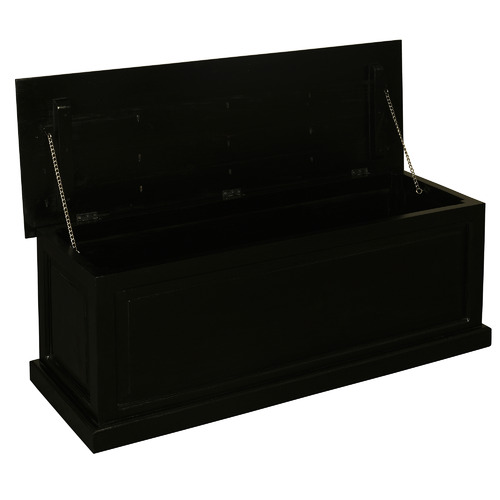 Martynas Mahogany Wood Storage Ottoman