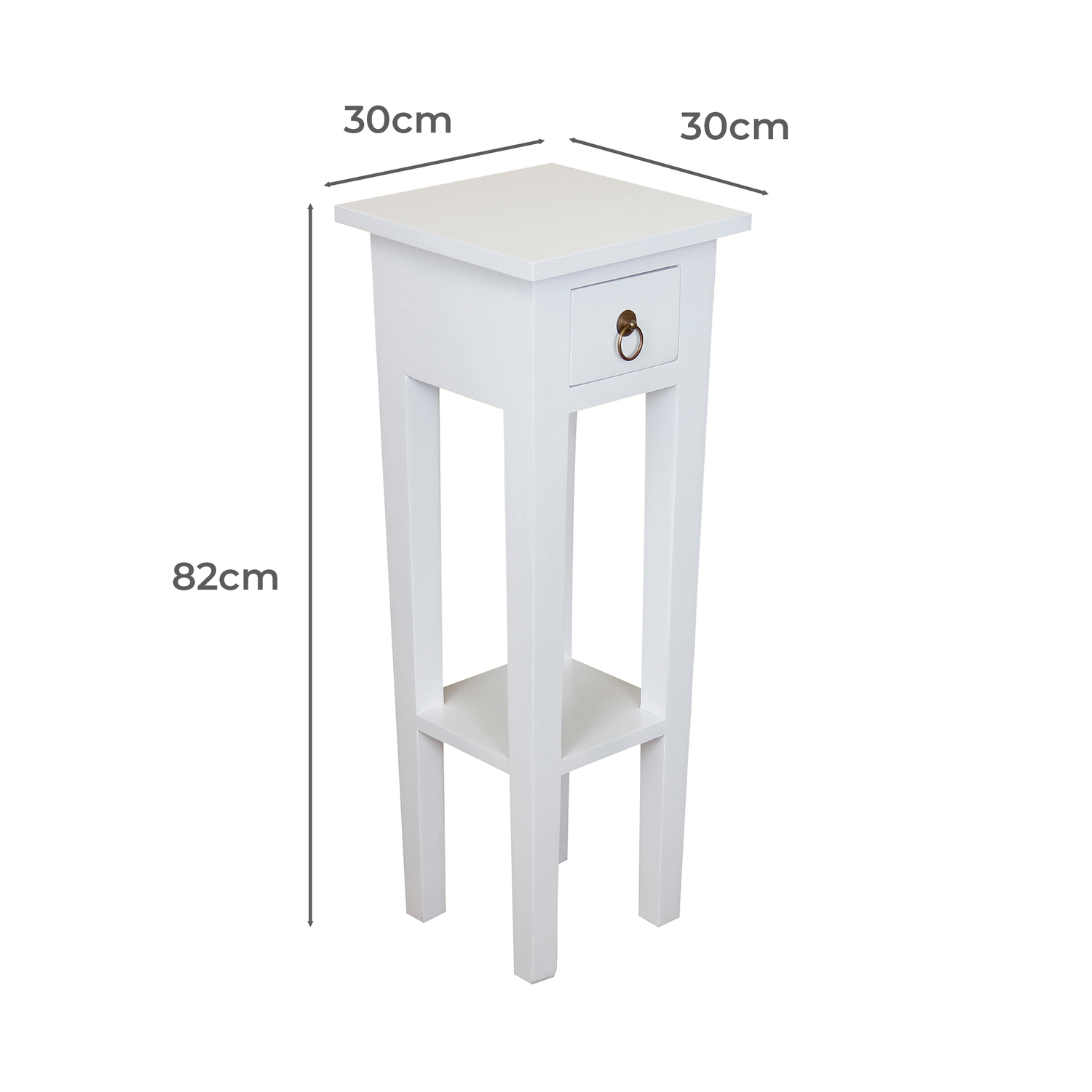 Etta 1 Drawer Mahogany Wood Plant Stand