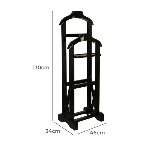 Humphrey Mahogany Wood Double Valet Stand