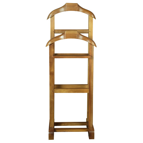 LaVerde Humphrey Mahogany Wood Double Valet Stand | Temple & Webster