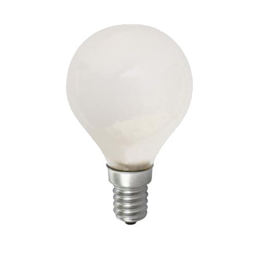240V Mini Base Fancy Round Halogen Energy Saving in Frosted