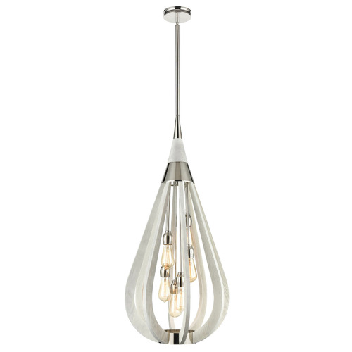 Bonito 6 Light Wood & Metal Pendant Light