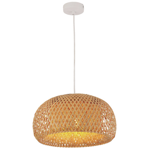 Lunescent_Lighting Canasta Bamboo Dome Pendant Light | Temple & Webster