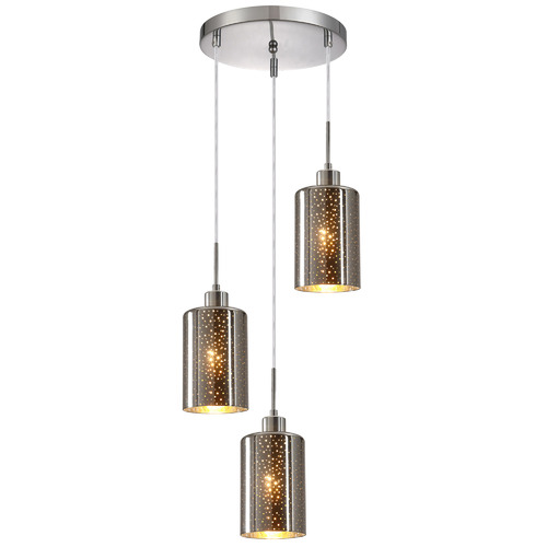 Round Dotted Espejo 3 Light Glass & Iron Pendant
