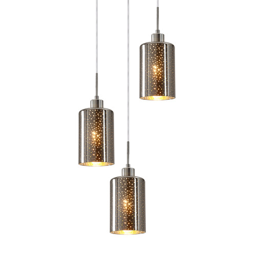 Round Dotted Espejo 3 Light Glass & Iron Pendant