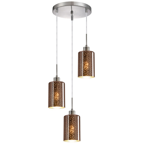 Round Dotted Espejo 3 Light Glass & Iron Pendant
