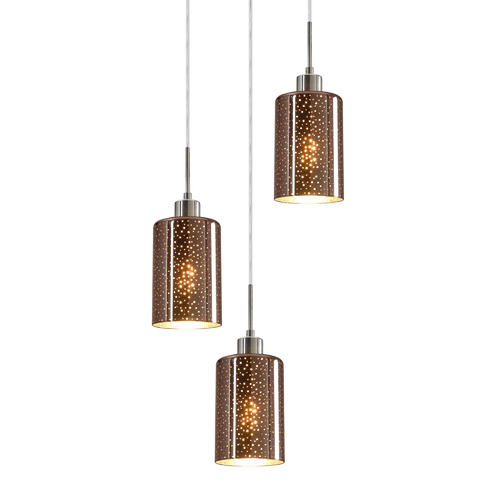 Round Dotted Espejo 3 Light Glass & Iron Pendant