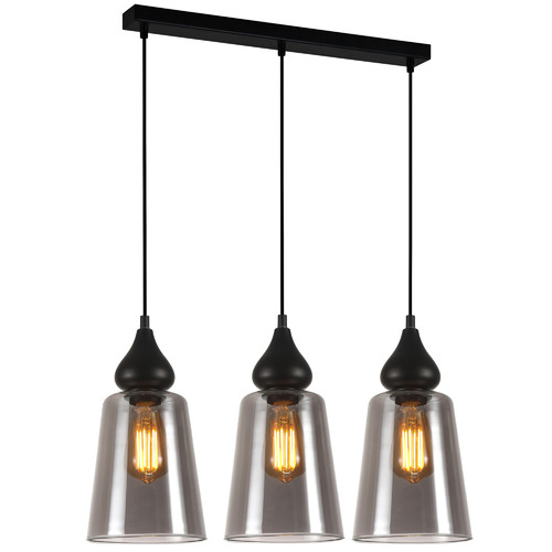 Jerez 3 Light Glass & Iron Pendant