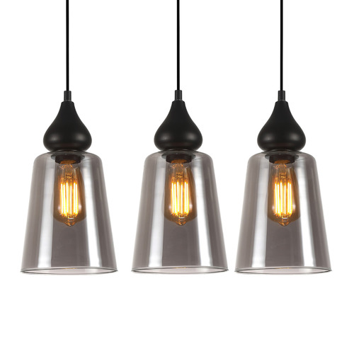 Jerez 3 Light Glass & Iron Pendant
