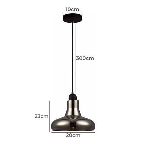 Black Caldew 1 Light Glass Pendant