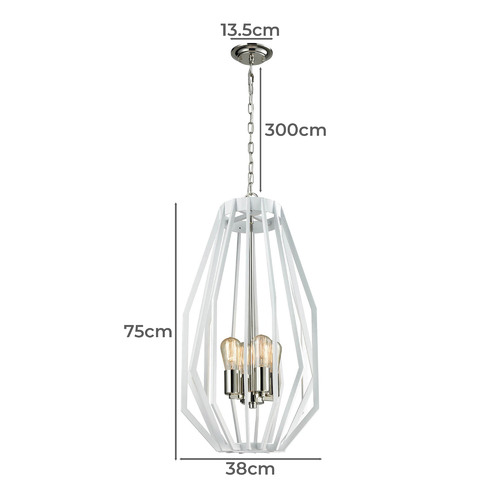 Nickel Helm 4 Light Pendant