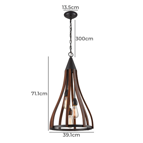 Beck Dacre 1 Light  Iron & Wood Pendant
