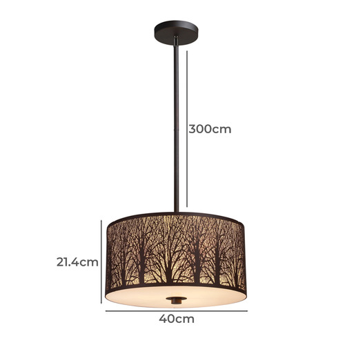 Aged Bronze Autumn 3 Light Pendant