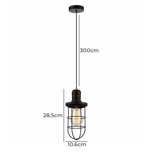 Black Band 10.6cm Iron Pendant Light