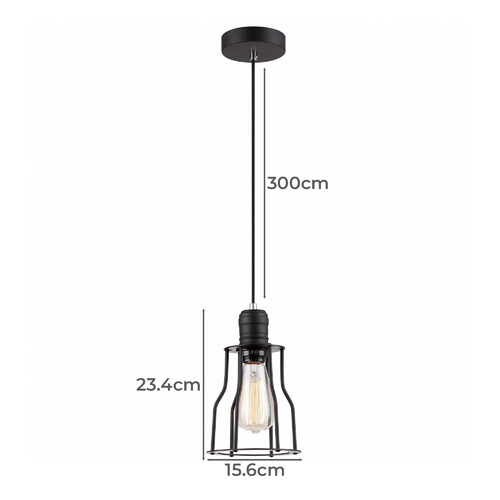 Black Band 15.6cm Iron Pendant Light