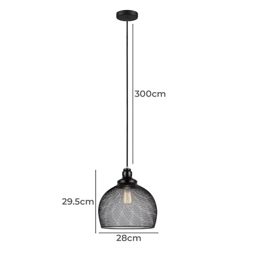 Cheveux 28cm Iron Pendant Light