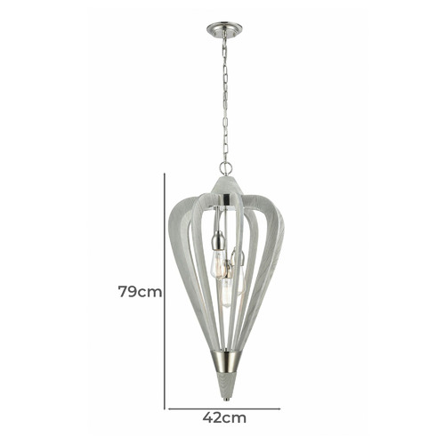 Senorita 3 Light Wooden Pendant