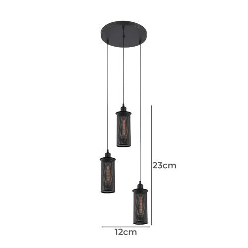 3 Light Veneto Aged Decorative Pendant Lights