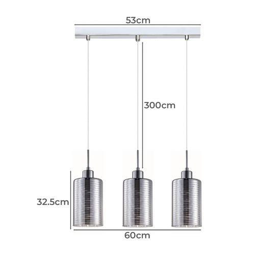 Espejo-3-Light-Glass-and-Iron-Pendant
