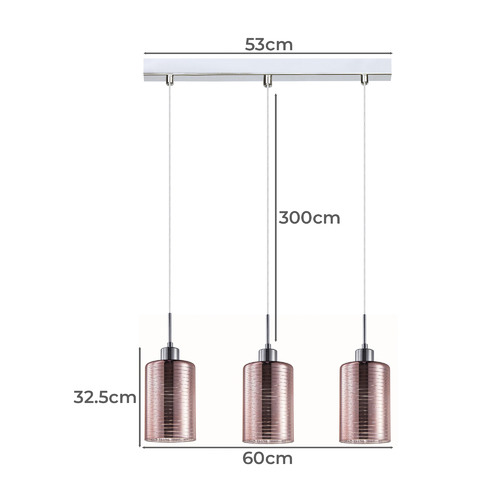 Espejo-3-Light-Glass-and-Iron-Pendant