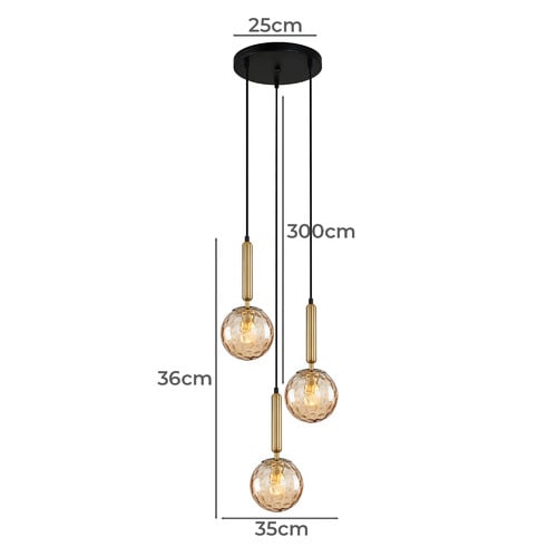 Trattino-Glass-Orb-3-Light-Cluster-Pendant
