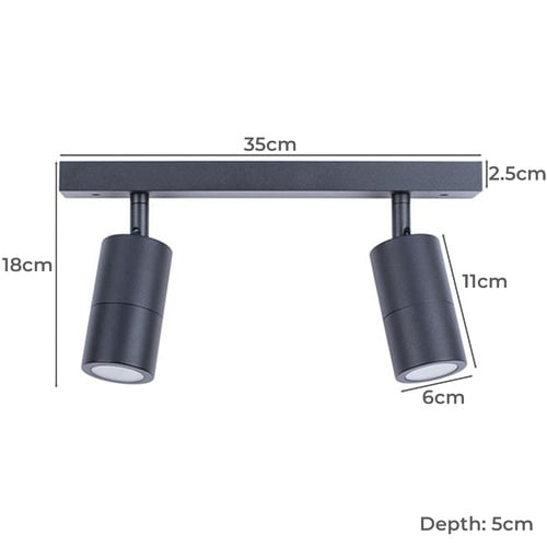GU10 Adjustable 2 Light Outdoor Spotlight