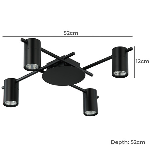 Black Adjustable 4 Light Spotlight
