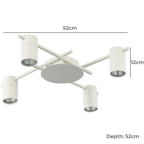 White Adjustable 4 Light Spotlight