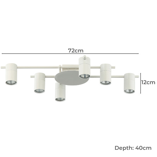 White Adjustable 6 Light Spotlight