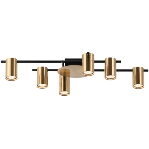 Brass Adjustable 6 Light Spotlight