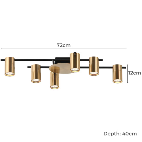 Brass Adjustable 6 Light Spotlight