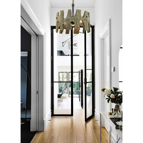 Hopi 3 Light Wooden Pendant