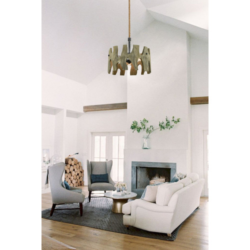 Hopi 3 Light Wooden Pendant