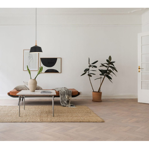 Blackhazel 1 Light Steel & Wood Pendant