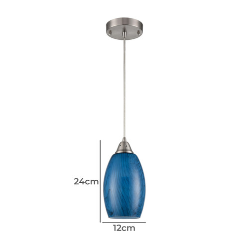 Blue Glaze Glass Pendant Light