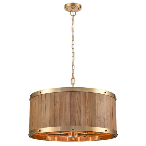 Barrique 6 Light Oak Wood Pendant