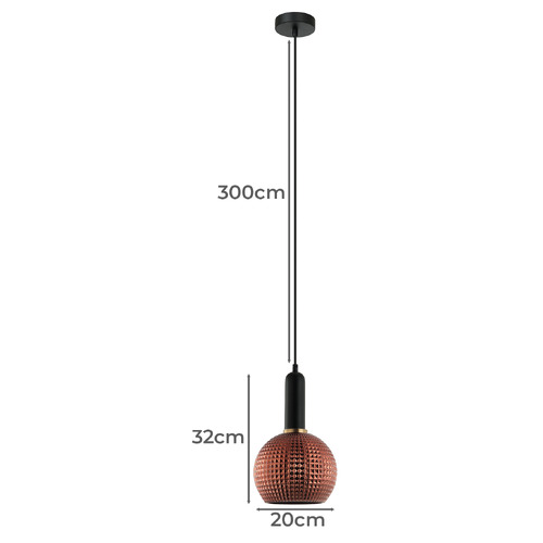 Pelota 1 Light Glass Pendant