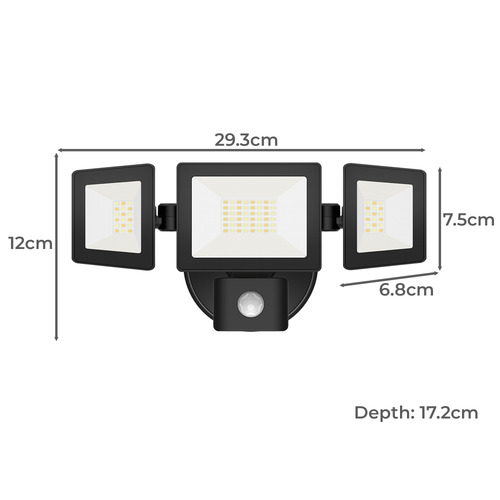 Tri-CCT LED Security Light with Sensor