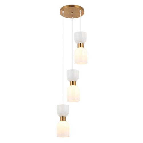 Clessidra 3 Light Glass & Iron Pendant