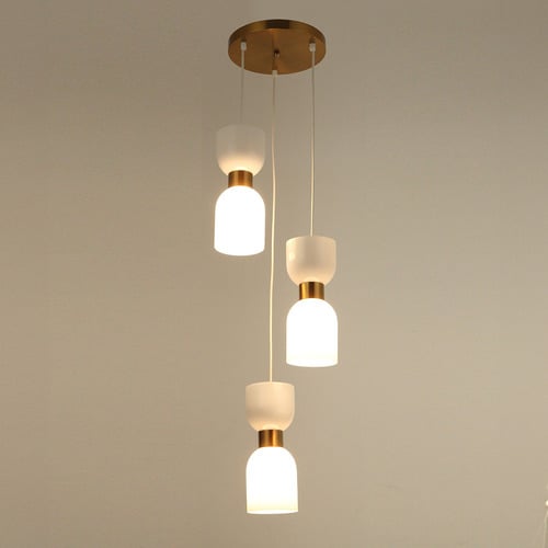 Clessidra 3 Light Glass & Iron Pendant