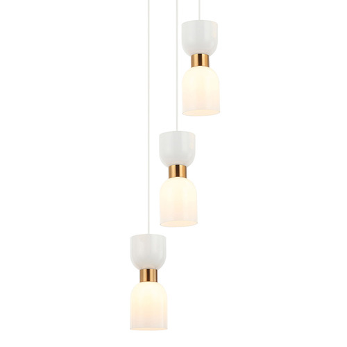 Clessidra 3 Light Glass & Iron Pendant