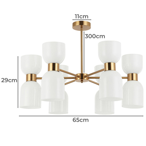 Clessidra 12 Light Glass & Iron Pendant