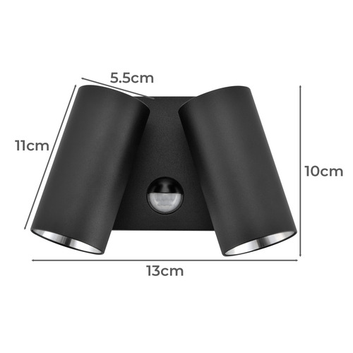 Double Adjustable LED Pillar Light with Sensor